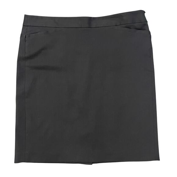 Theory Black Wool Blend Back Slit Side Zip Mini Skirt Women's Size 12 - Picture 1 of 11